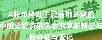 A股市场处于震荡市环境的阶段中股票配资的资金效率新特征与变化